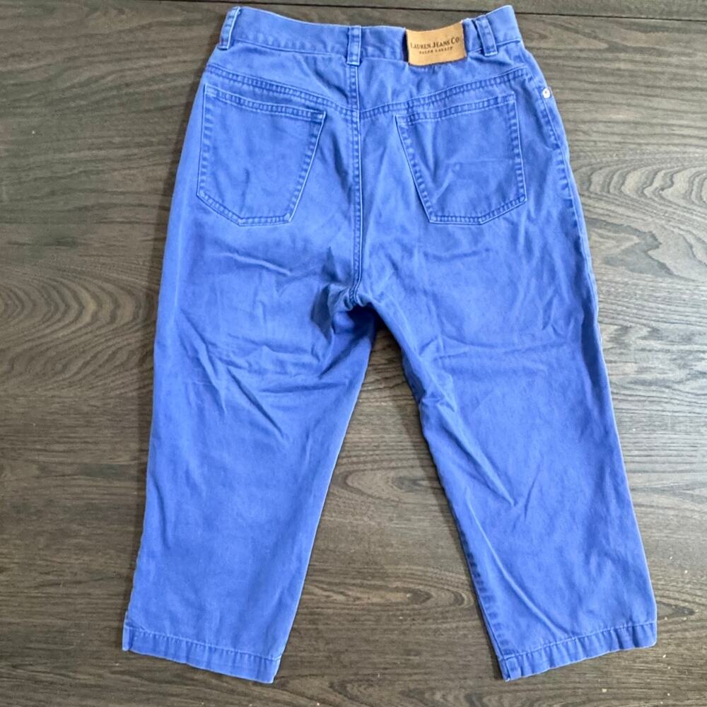 Lauren Jeans Co Ralph Lauren Blue Capri Pants Womens 4P Petite Cotton - Picture 4 of 6